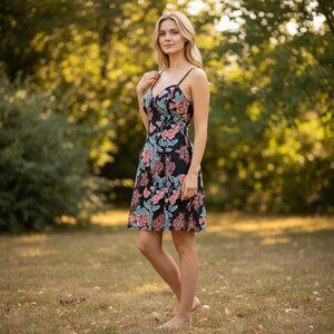 Guess Embroidered Floral Sleeveless Mesh Dress Sz 6 #310F